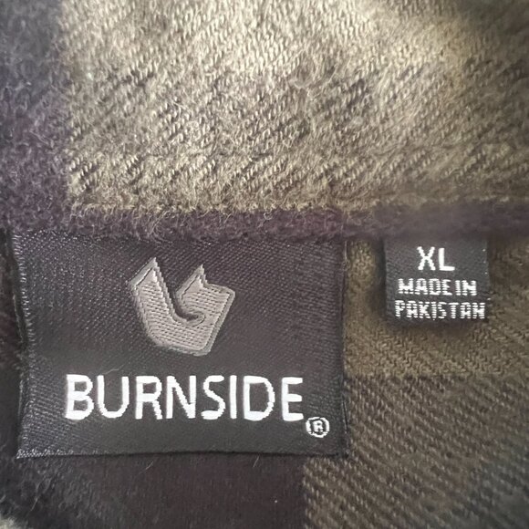 NWT Burnside Mens Flannel Green/Black Plaid Shirt Sz XL Rustic Outdoors Western - Picture 4 of 5
